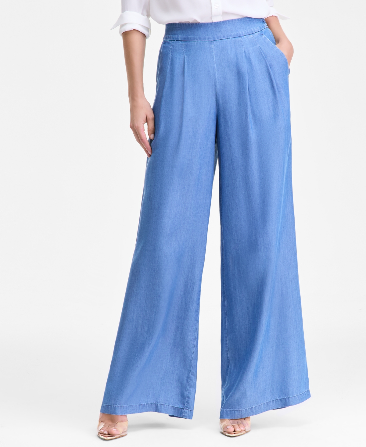 I.n.c. International Concepts Women's High-Rise Pleated Pull-On Wide-Leg Pants, Macy's Exclusive