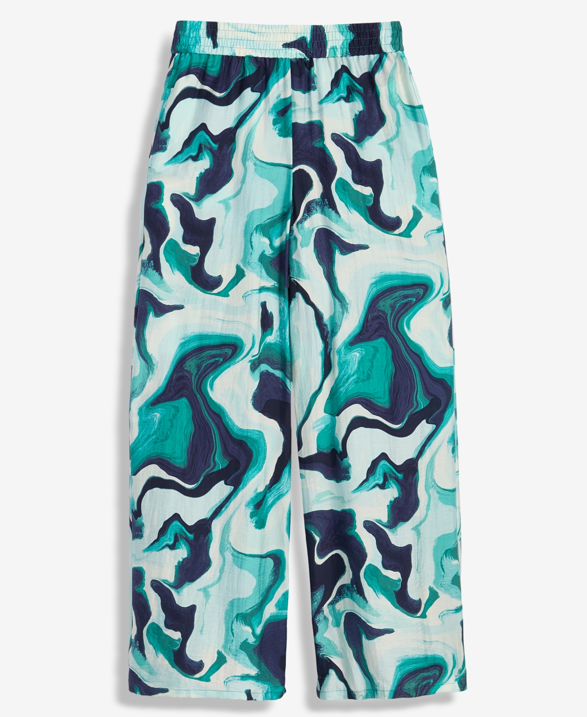 Inc International Concepts Women's Printed Pull-on Wide-leg Pants, Macy's Exclusive In White