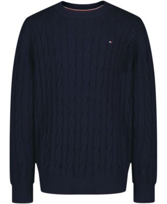 Boys' 2T-7 Crewneck Cable Knit Sweater