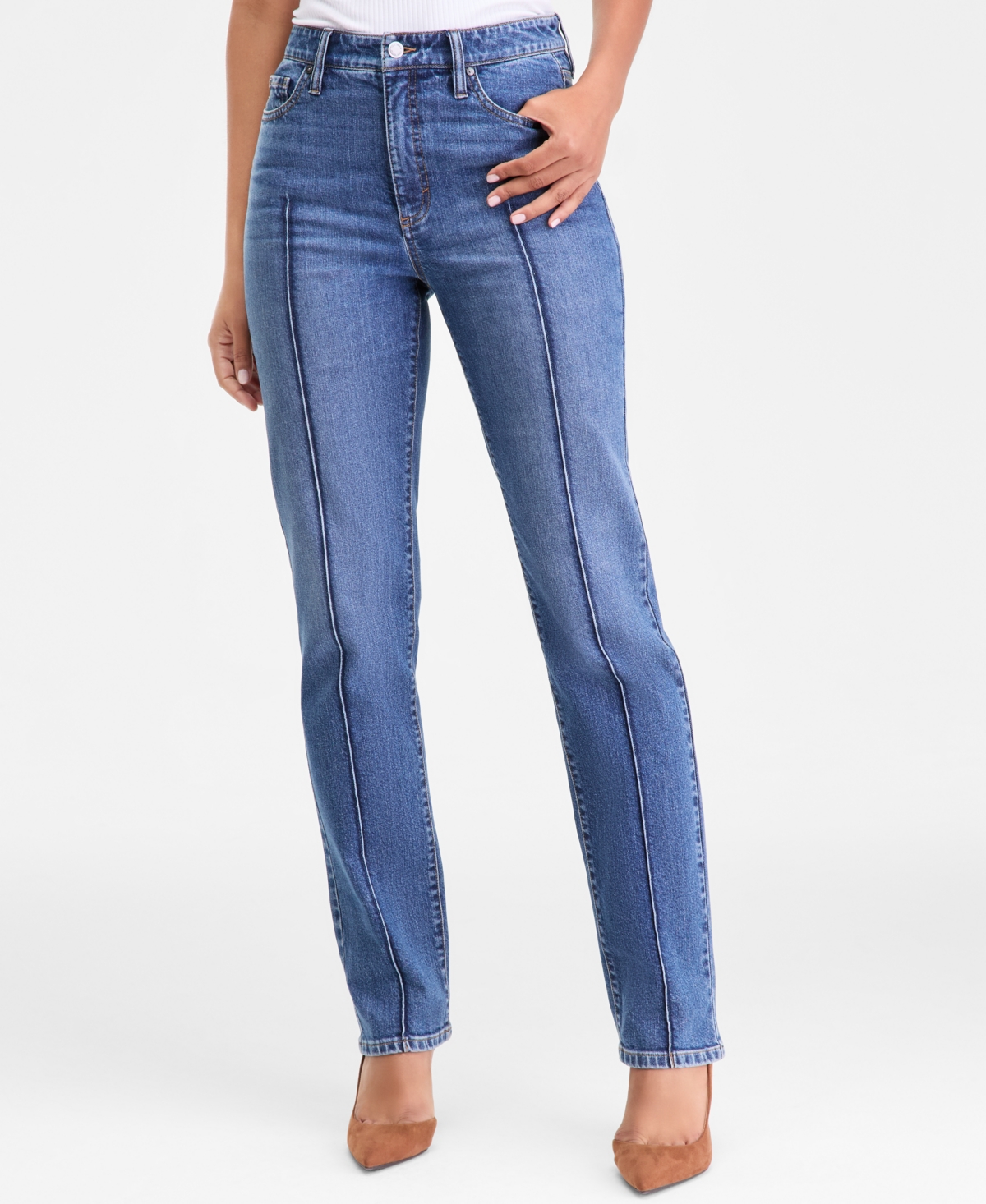 I.n.c. International Concepts Women's High-Rise Straight-Leg Jeans, Macy's Exclusive