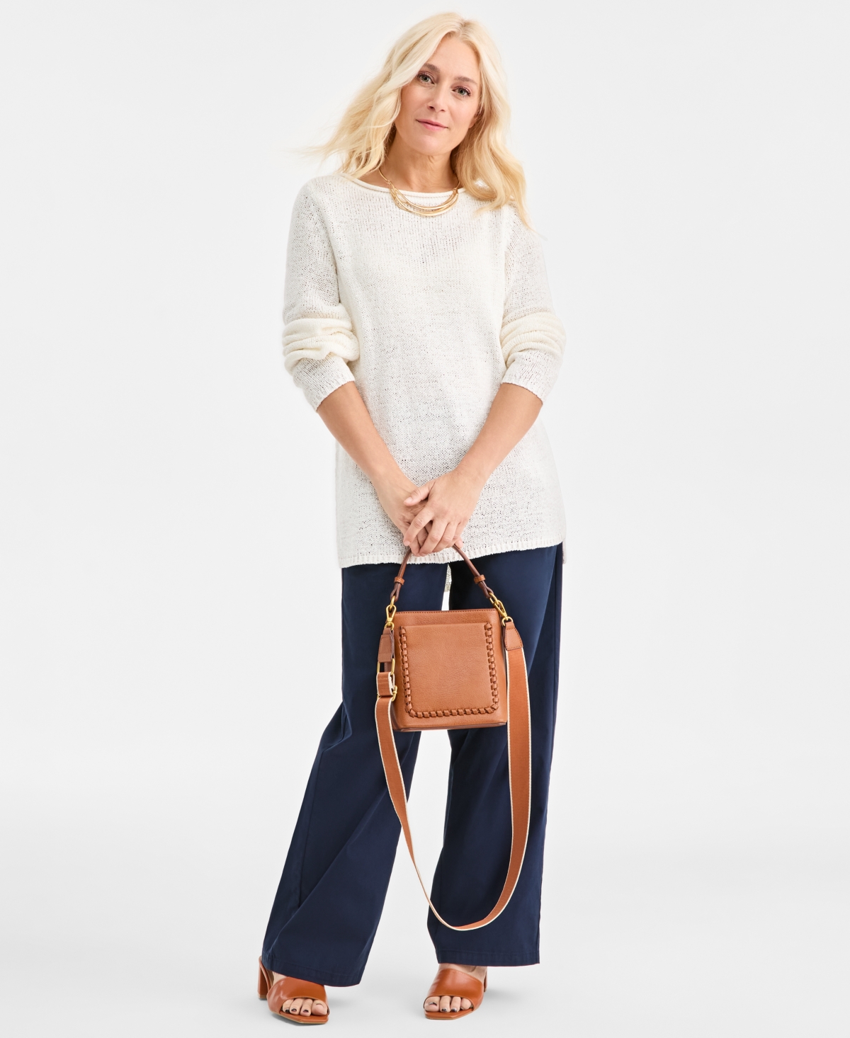 Style & Co Petite Boat Neck Tape Yarn Sweater, Macy's Exclusive In Gray