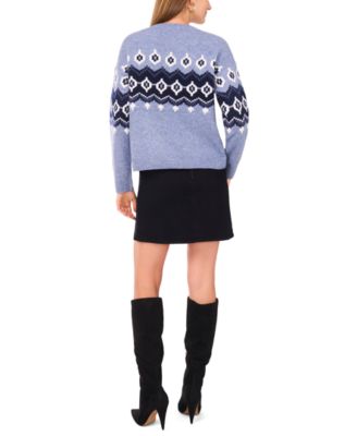 Women's Crewneck Fair Isle Long-Sleeve Sweater