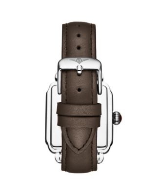 Elegant Women s Rectangular 35×47mm Dress Watch – Model 4060L.5, Rose Gold Crystal Bezel, Silver Case, Brown Leather Strap