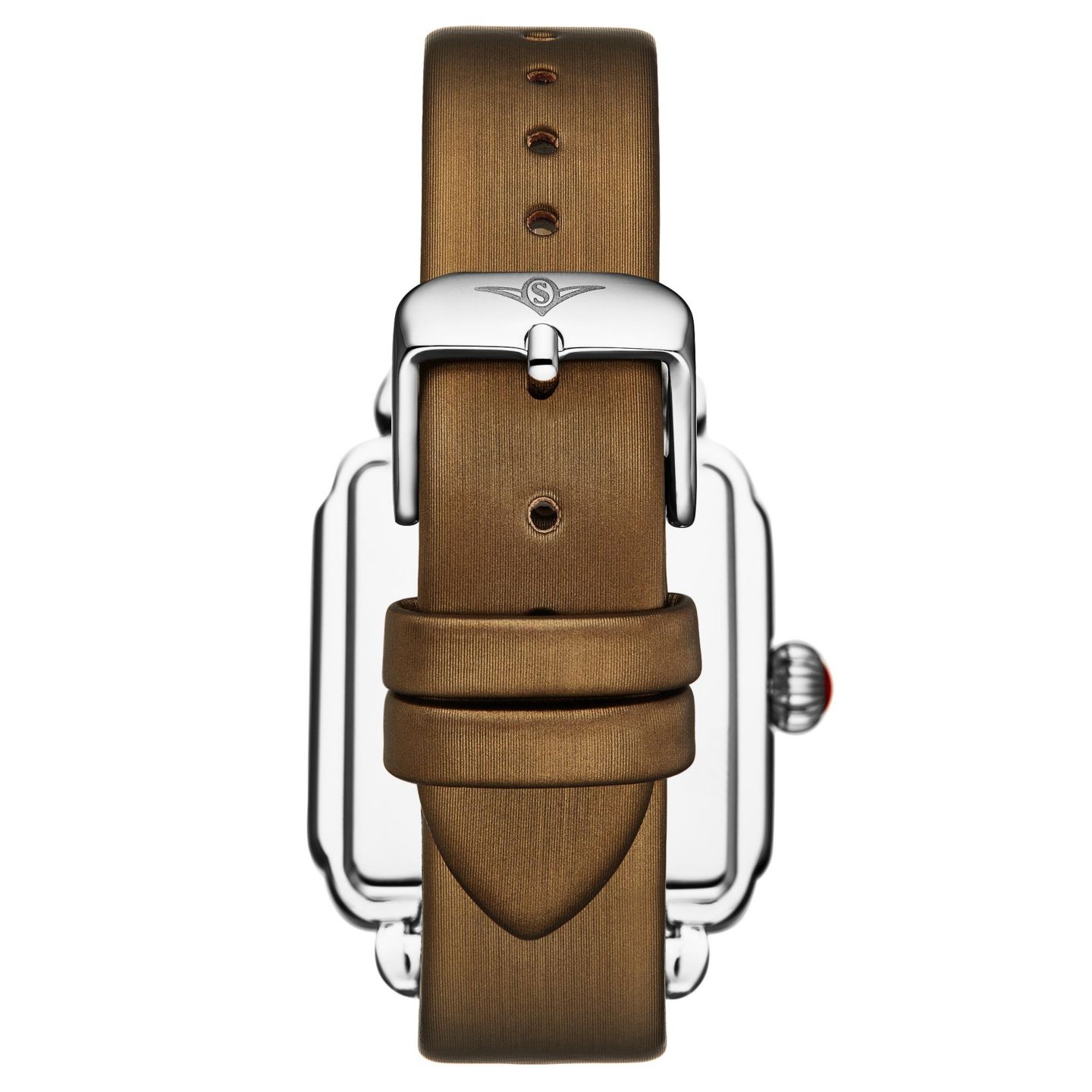 Женские часы Stuhrling Elegant Rectangular 35x47mm Dress Watch - Model 4060L.5, Rose Gold Crystal Bezel, Silver Case, Brown Leather Strap — фото 3