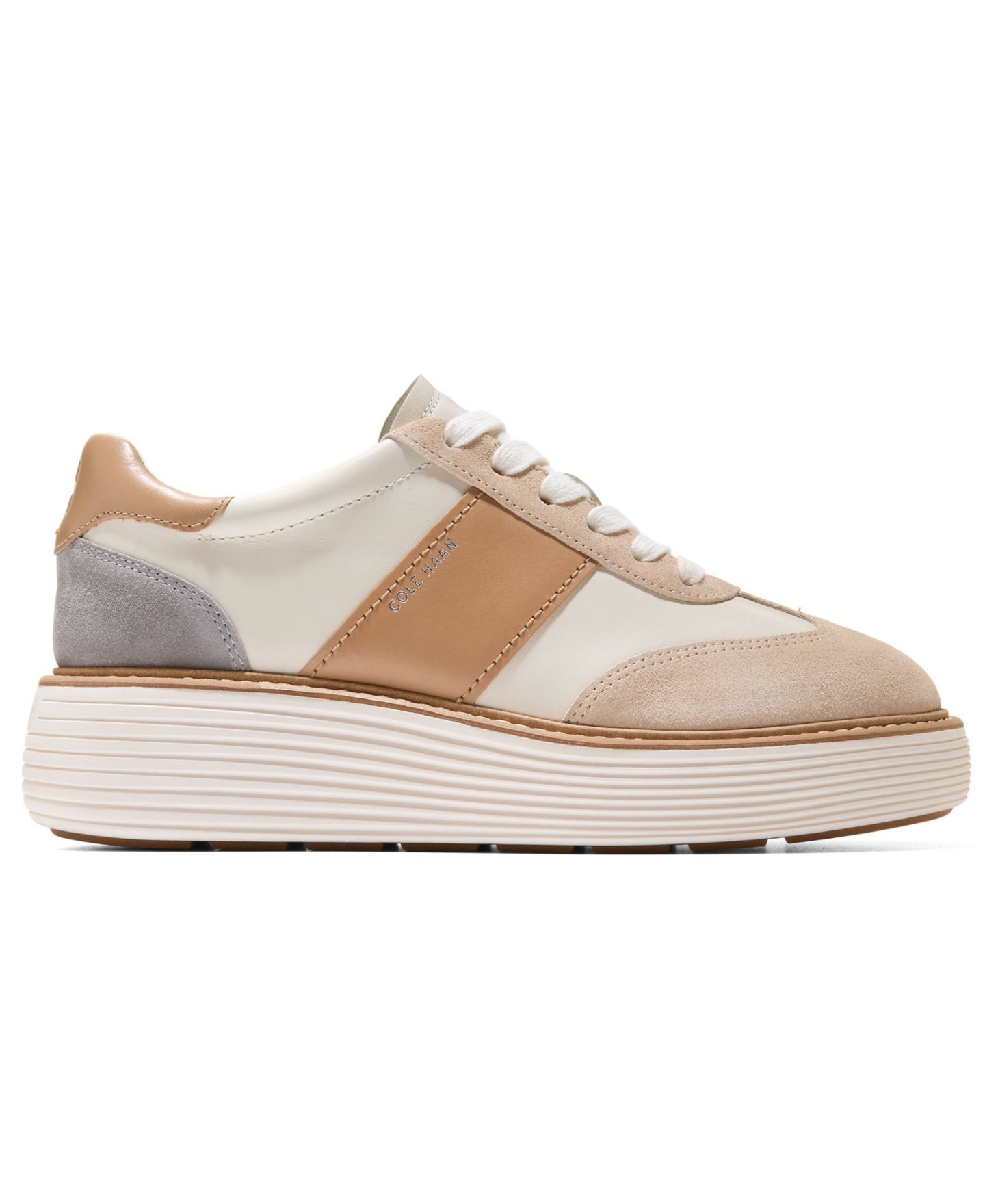 Женские кроссовки Cole Haan Original Grand Max на платформе, цвет: Молочный / Песочный — фото 2
