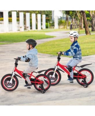 16 Inch Kids Bike with Storage Basket and Double Brake for Ages 4–8, Red