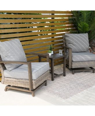 All-Aluminum Wicker Cushion Chat Set - 3 Pieces