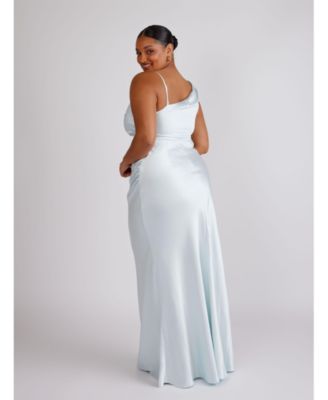 Cowl Front Asymmetric Bridesmaid Dress