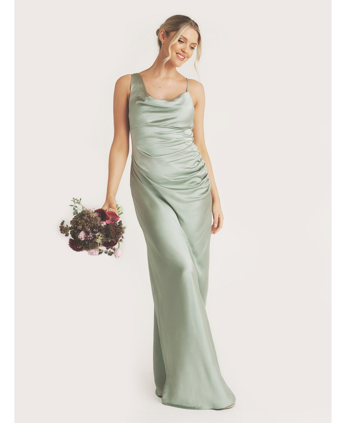 Six Stories Cowl Front Asymmetric Bridesmaid Dress