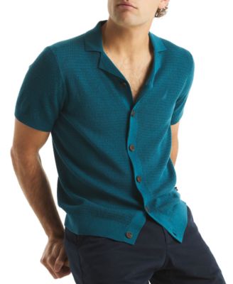 Men's Short Sleeve Button-Front Camp Sweater