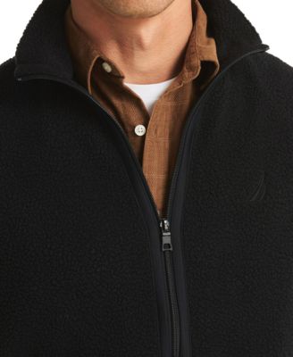 Men's Mixed Media Faux Shearling Vest