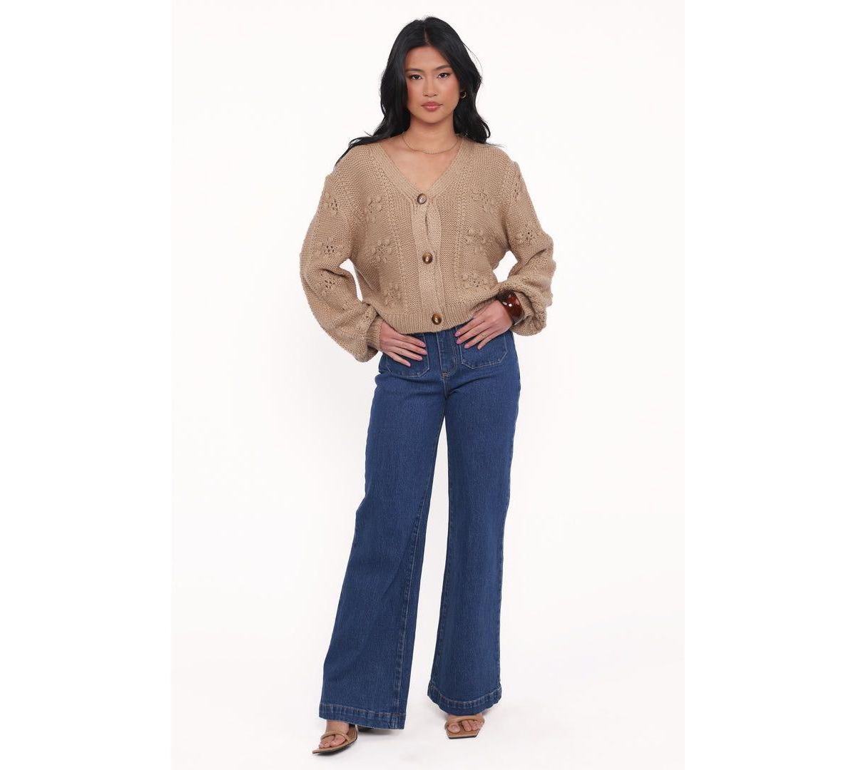 Petal and Pup Women's Melody Textured Button Up Cardigan - Olive Xl