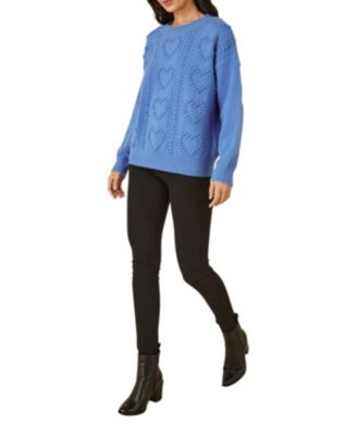 Women's Heart Detail Relaxed Knit Sweater