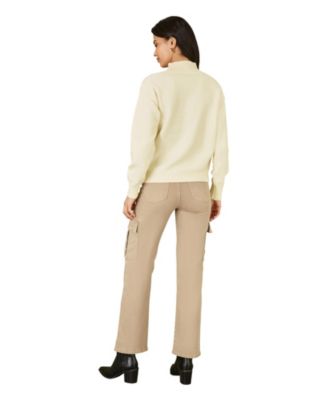 Women's Floral Detail High Neck Knit Sweater