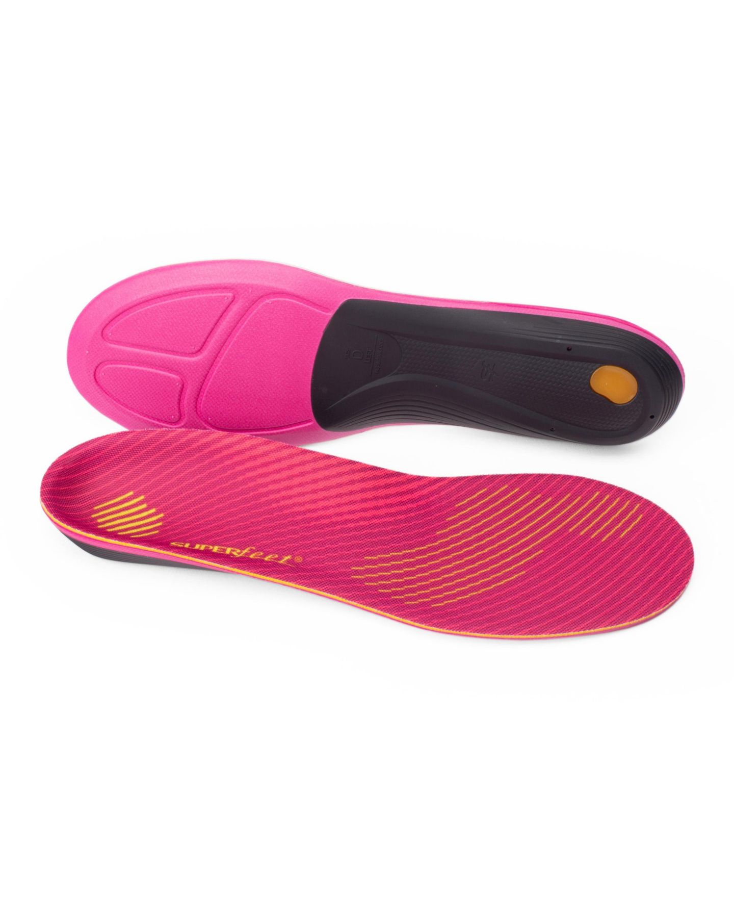 Женские кроссовки Superfeet Run Support Insoles - Trim-To-Fit High Arch Support - Carbon Fiber Orthotic Shoe Inserts for Running - 8.5-10 Women, цвет: Яркий розовый, вариант 1 — фото 1