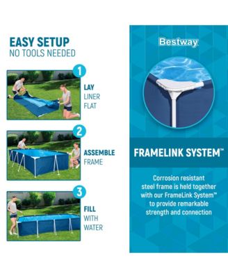 Steel Pro 13 Foot x 32 Inch Rectangular Above Ground Swimming Pool, Blue