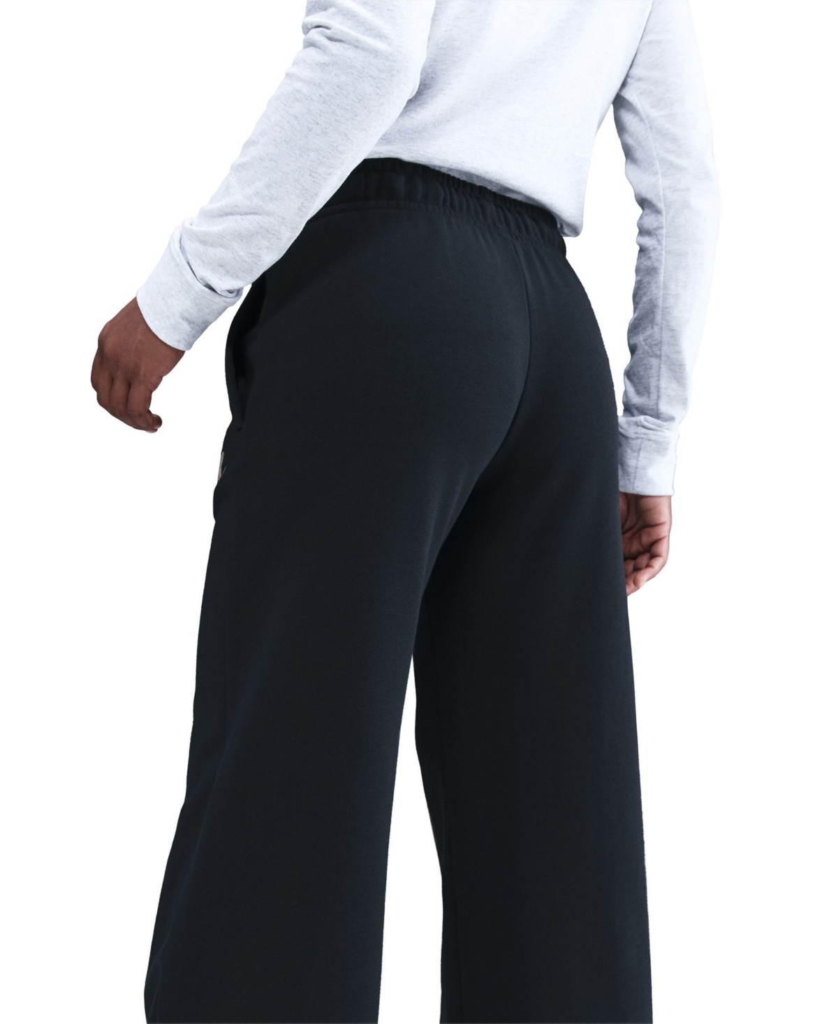 Nike Women's Club Fleece Mid-rise Wide-leg Pants In Black
