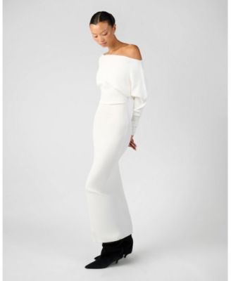 Women's Off Shoulder Sweater Midi Dress