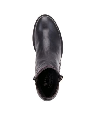 Oziel Leather Bootie with Decorative Zipper and Chunky Sculpted Heel