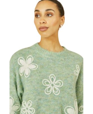 Women's Crochet Flower Knit Sweater