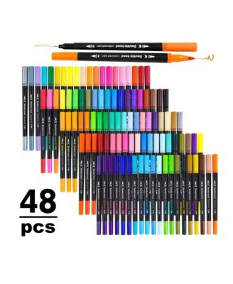 48 Colors Brush Markers for Adults Coloring, Art Markers Colored Pens for Note Taking Drawing Calligraphy Lettering,Art School Supplies