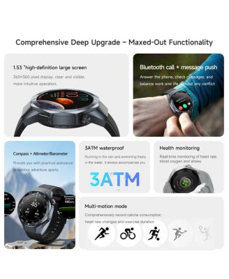 Multi-GNSS Outdoor Sports Watch with Bluetooth Calling Altimeter Barometer 3ATM Waterproof -Silver