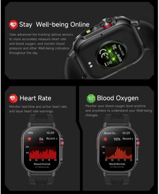 2.01" HD Screen Smart Watch for Women Men Outdoor Sport Multifunctional With GPS Health Monitoring, Bluetooth Calling, IP68 -Orange