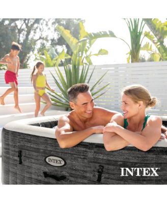 PureSpa Greystone Deluxe Spa Set, 170 Bubble Jet Hot Tub with Cover, 77"x28"