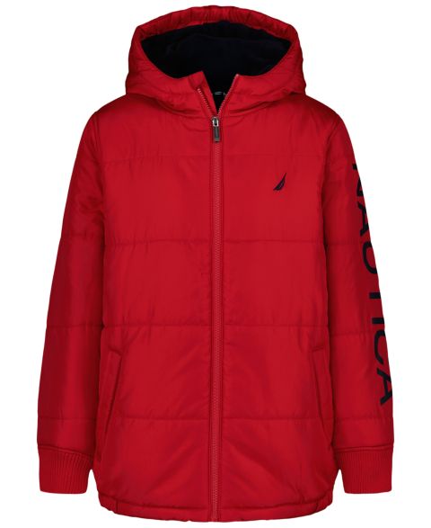 Куртка Nautica Long-Sleeve Puffer для мальчиков, цвет: Красный