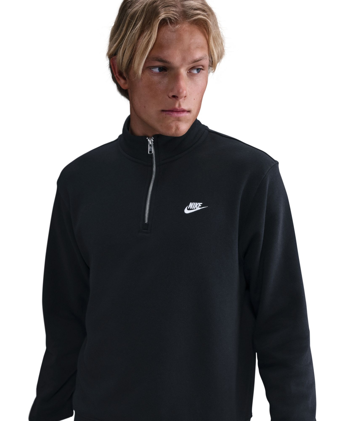 Nike Men's Sportswear Club Half-zip Fleece Top In Black