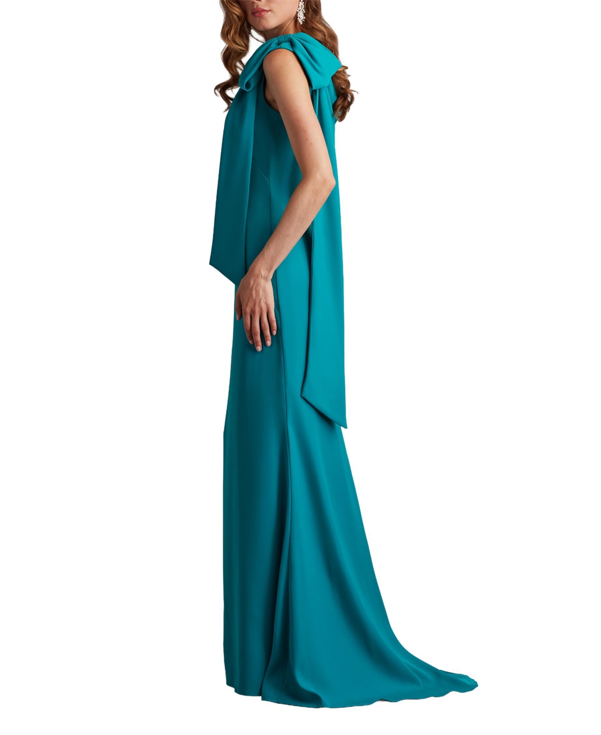 Tadashi Shoji Women's Cassia Bow-Shoulder Crepe Gown