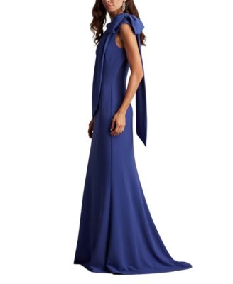Women's Cassia Bow-Shoulder Crepe Gown