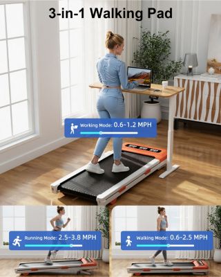 Superun Z10 12% Auto Incline Smart Walking Pad Treadmill with remote control-Orange