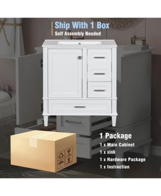 30inch Bathroom Vanity Modern Bathroom Cabinet with Sink Combo Set Bathroom Storage Cabinet with a Soft Closing Door