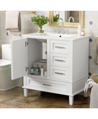 30inch Bathroom Vanity Modern Bathroom Cabinet with Sink Combo Set Bathroom Storage Cabinet with a Soft Closing Door