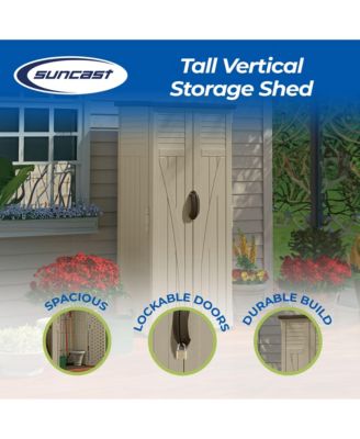 22 Cubic Feet All-Weather Vertical Tall Outdoor Storage Shed, Brown