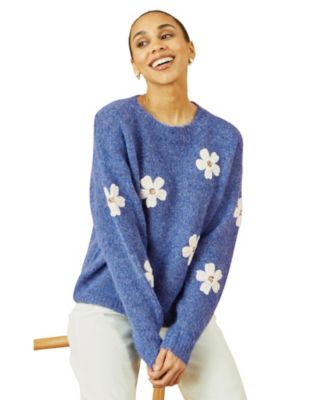 Women's Crochet Flower Knit Sweater