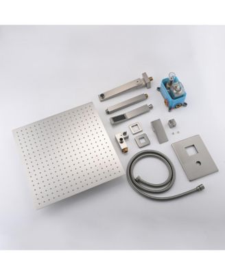 Ceiling Mount Shower Faucet Set with Rain Mixer, Hand Shower and Tub Spout