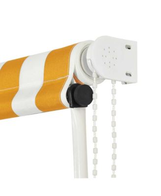 Awning Yellow and White Steel frame 98.4 x 59.1 in Retractable