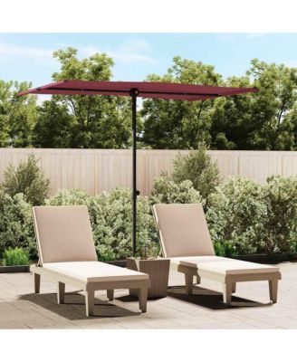 Garden Parasol Bordeaux Red Polyester, Aluminum 78.7 x 59.1 in