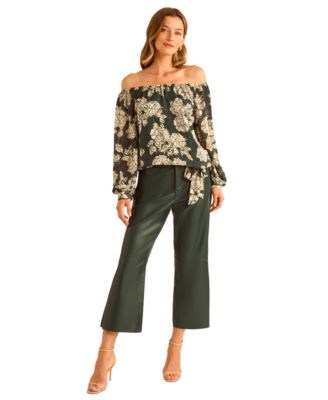 Vince Camuto - Women's Faux-Leather Wide Leg Pants