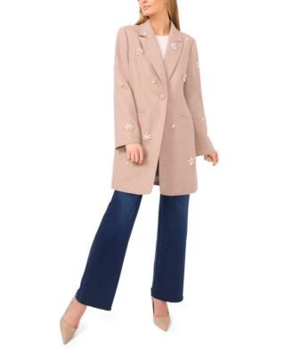 Women's Peak Lapel Single Breasted Long Sleeve Coat