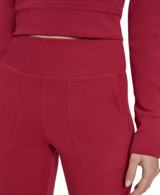 Calvin Klein Women's Tech Waffle-Knit Flare-Leg Pants