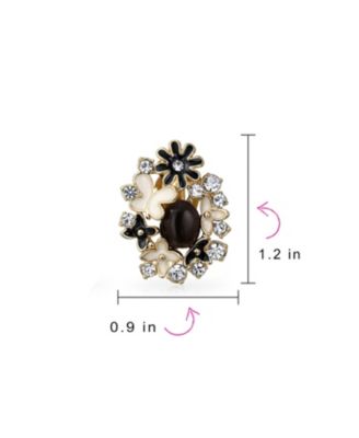 Set of 2 Pink Purple Black White Button Style Clip-On Earrings for Non-Pierced