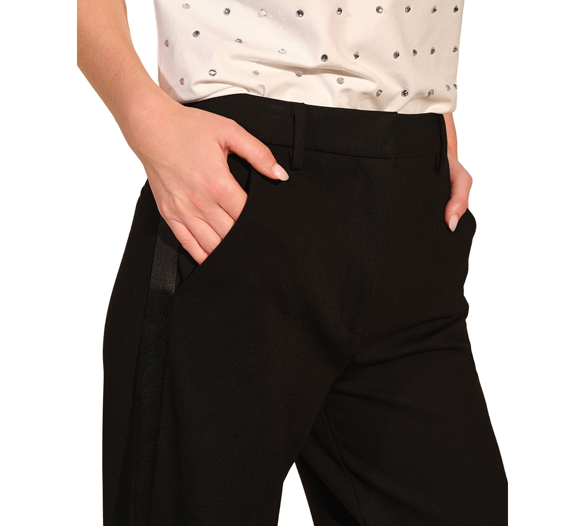 Isaac Mizrahi Women's Ponte Tuxedo Pants