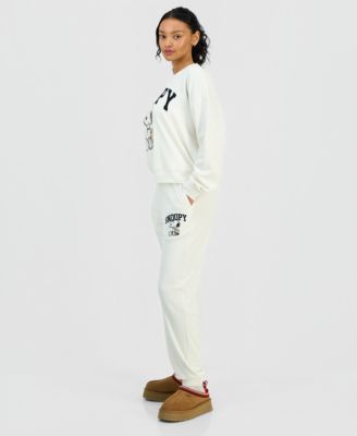 Juniors' Snoopy Velour Jogger Pants