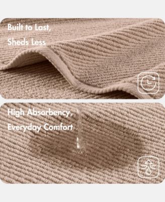 Diagonal Ribbed Cotton 6-Pc. Washcloths Set