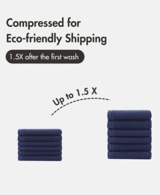 Diagonal Ribbed Cotton 6-Pc. Washcloths Set