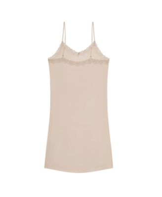 Women's Silk Blend Slip with Lace Trim