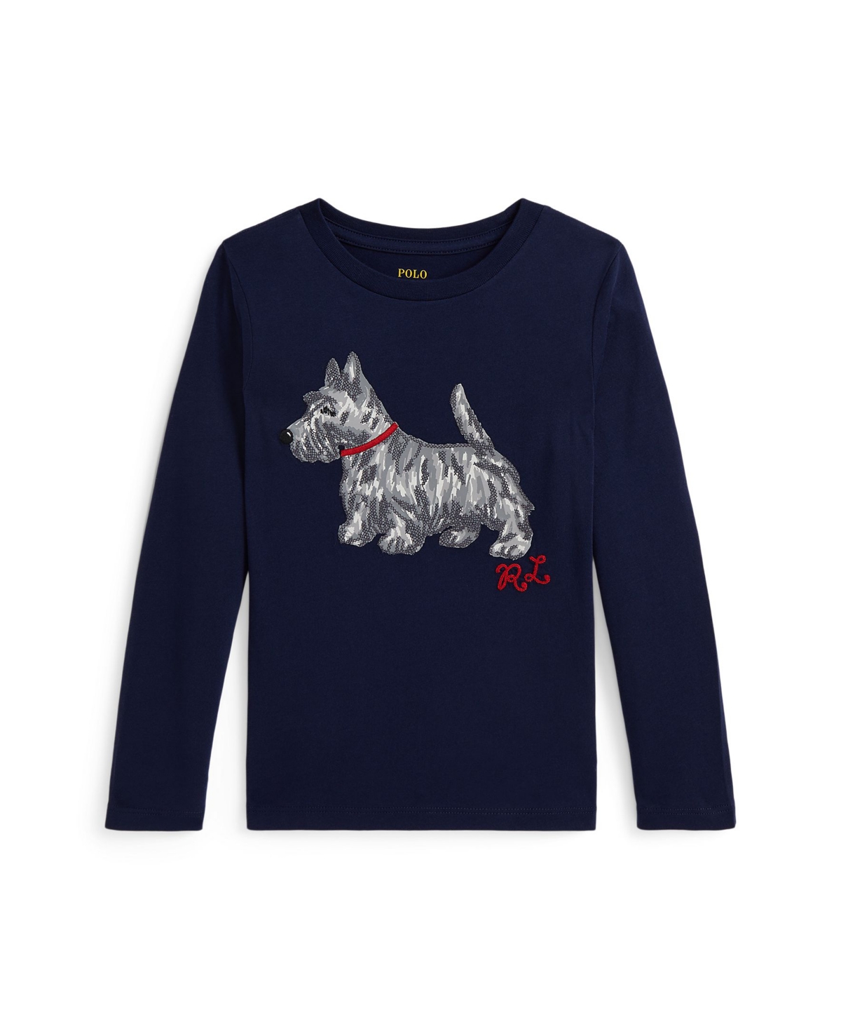 Polo Ralph Lauren Embroidered Long-sleeve T-shirt In Blue